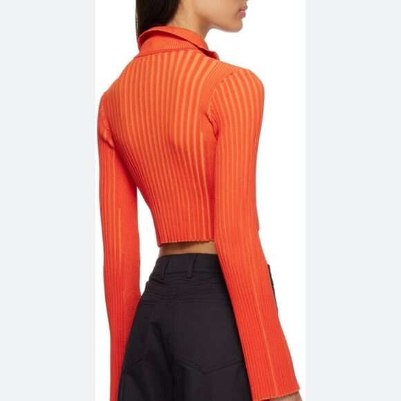 PrettyLittleThing Tops - PrettyLittleThing Pink Orange Knit Cropped Top Small